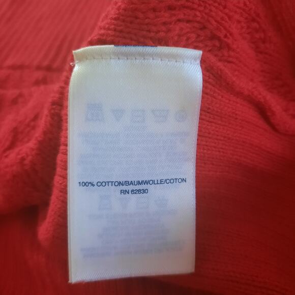 Lands' End Womens Red Mixed Stitch Split Turtleneck Sweater Size XL - Picture 5 of 8